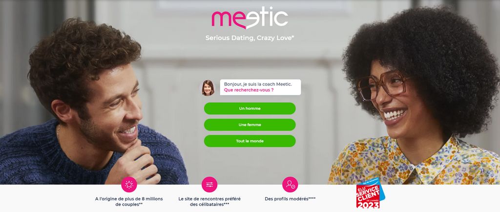 Meetic page d'Accueil 2023